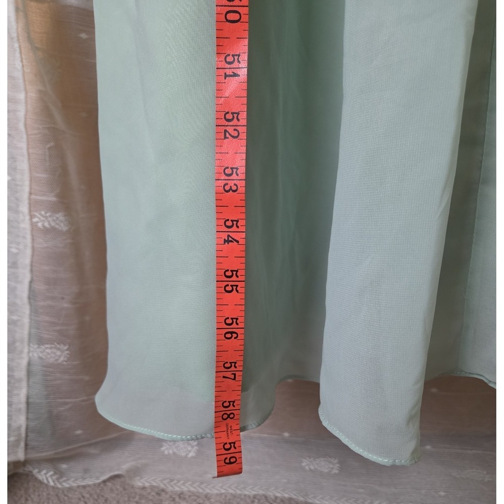Green Chiffon Maxi Dress S Corset Off Shoulder Flower Accent Lined Special Event - Picture 6 of 8